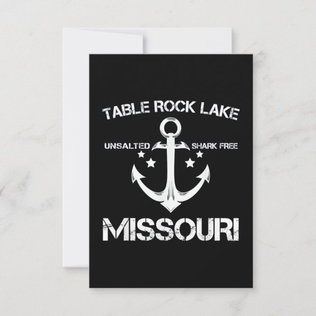 Tarjeta TABLE LAGO ROCK MISSOURI Campamento de pesca (Anverso)