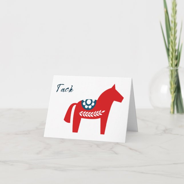 Tarjeta Tack Dala Horse Sudanese Gracias (Anverso)