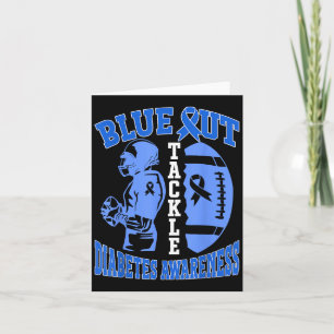 Tarjeta Tackle Azul Contra la Conciencia de la Diabetes Fú