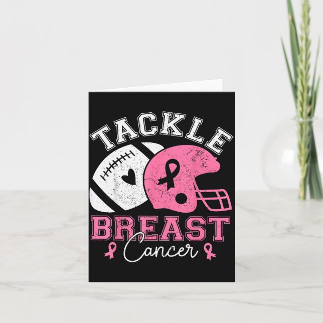 Tarjeta Tackle Breast Cancer Awareness Nk Ribbon American  (Anverso)