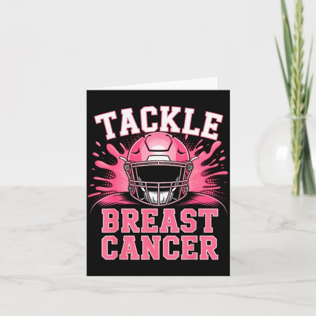 Tarjeta Tackle Football Breast Cancer Awareness Nk Ribbon  (Anverso)