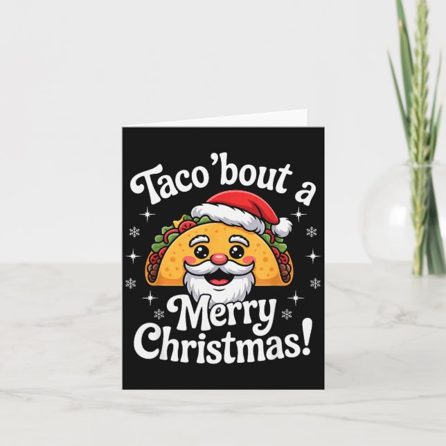 Tarjeta Taco ‘bout A Merry Christmas Food Puns Mexican San (Anverso)