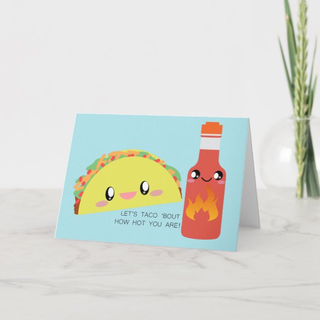 Tarjeta TACO 'bout HOT Greeting Card (Anverso)