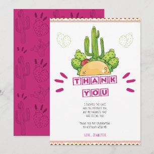 Tarjeta Taco Cactus de agradecimiento mexicano