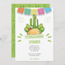 Tarjeta Taco Cactus de agradecimiento mexicano