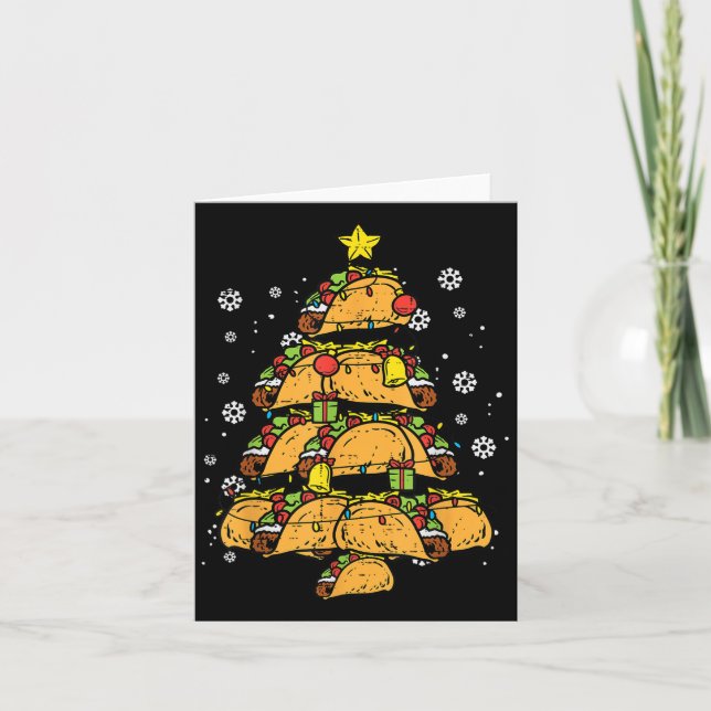 Tarjeta Taco Christmas Tree Xmas Mexican Food  (Anverso)
