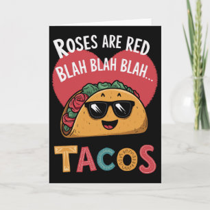 Tarjeta Taco Divertido Día de San Valentín Blah Blah Blah