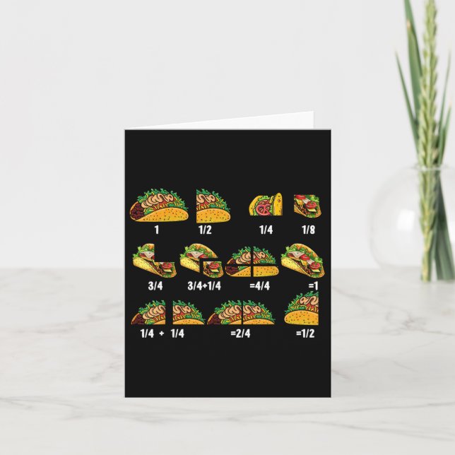 Tarjeta Taco Fracción Math Math De Vuelta A La Escuela Edu (Anverso)
