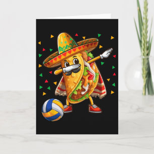 Tarjeta Taco haciendo Dabbing jugando voleibol Cinco De Ma