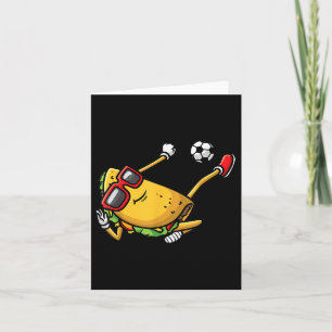 Tarjeta Taco jugando fútbol mexicano Cinco De Mayo Niños
