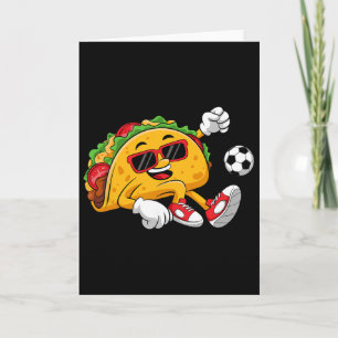 Tarjeta Taco Jugando Fútbol Mexicano Cinco De Mayo Sombrer