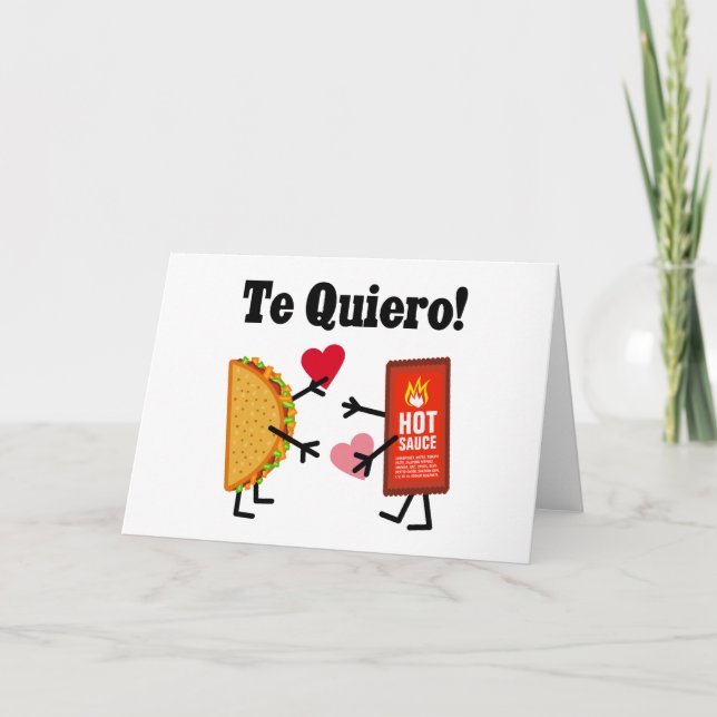 Tarjeta Taco Lindo y Salsa - ¡Te Quiero! (¡Te Amo!) (Anverso)
