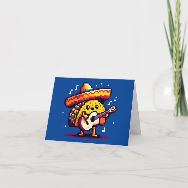 Tarjeta Taco musical - Gracioso diseño de arte de piano Ma (Anverso)