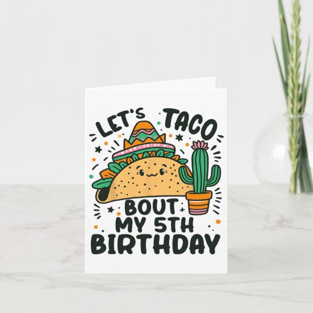 Tarjeta Taco por mi quinto cumpleaños, Fiestas mexicanos (Anverso)