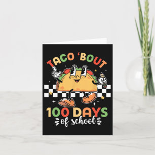 Tarjeta Taco, profesor del 100° Día de Retro Groovy a unos