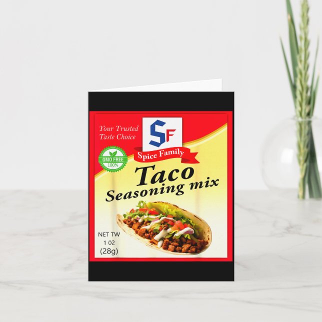 Tarjeta Taco Seasoning Mix Funny Mexico Cinco De Mayo Grou (Anverso)