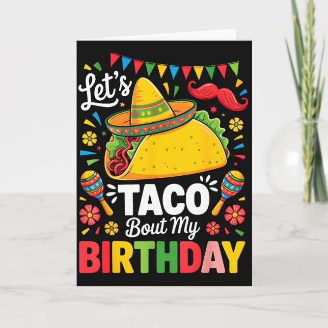 Tarjeta Taco sobre cumpleaños divertido cinco de mayo mexi (Anverso)