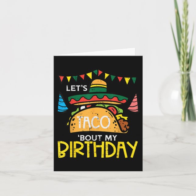 Tarjeta Taco sobre mi cumpleaños Fiesta mexicano gracioso (Anverso)