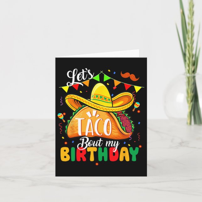 Tarjeta Taco sobre mi cumpleaños gracioso Cinco De Mayo Me (Anverso)