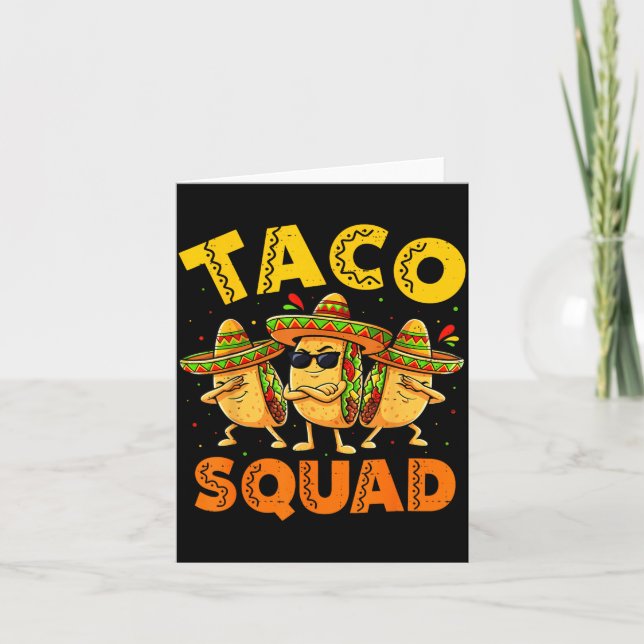 Tarjeta Taco Squad Divertida Comida para Niños Chico Mujer (Anverso)