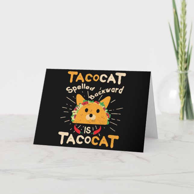 Tarjeta Tacocat al revés Cinco de Mayo Cat Taco (Anverso)