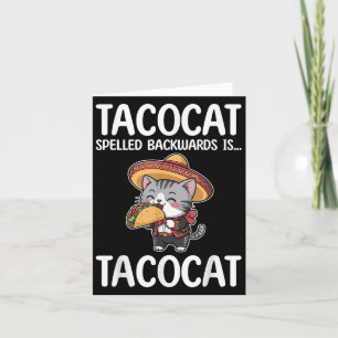 Tarjeta Tacocat deletreado al revés es Tacocat gato y taco