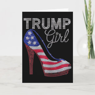 Tarjeta Tacones altos Stilettos de la chica Trump con bril