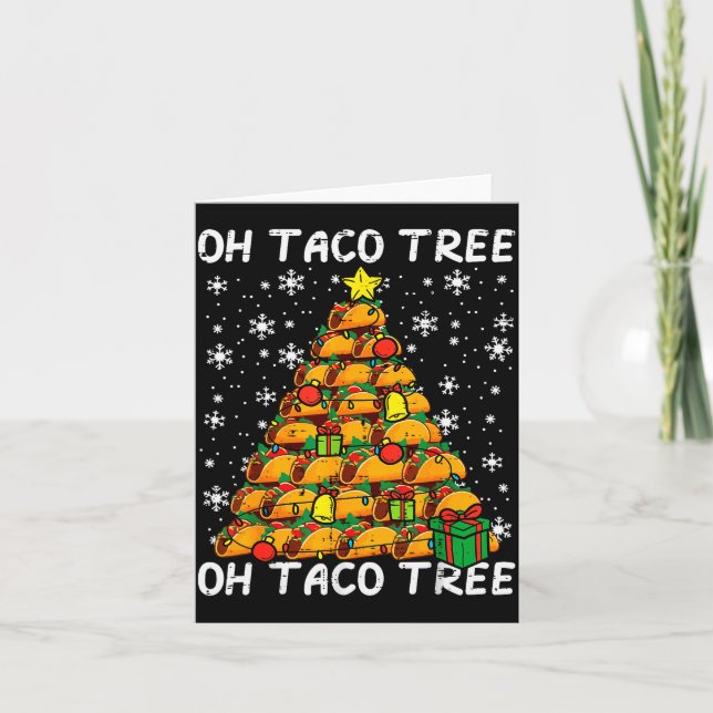 Tarjeta Tacos Christmas Tree Funny Xmas Foodie Mexican Men (Anverso)