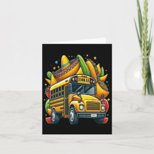 Tarjeta Tacos de Autobús Escolar Niños Hombres Mujeres Mex