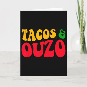 Tarjeta Tacos y Ouzo Retro Divertido Griego Pascua Cinco D