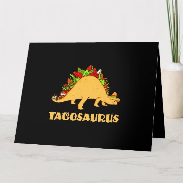 Tarjeta Tacosaurus Cinco de Mayo Funny Taco Dinosaur (Anverso)