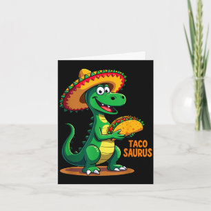 Tarjeta Tacosaurus mexicano dino trex cinco de mayo párvul