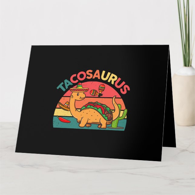 Tarjeta Tacosaurus Shirt Toddler Kids Funny Taco Dinosaur (Anverso)
