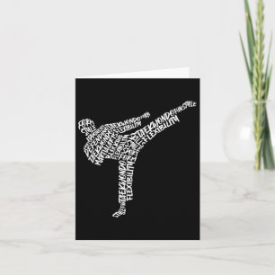 Tarjeta Taekwondo Artes Marciales Tipografía Niños Hombres