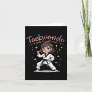 Tarjeta Taekwondo aviva a este Chica del cinturón negro ta