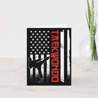 Tarjeta Taekwondo Bandera Americana Luchador de Taekwondo 