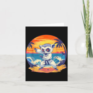Tarjeta Taekwondo Lémur Kickboxing Animall Jiu-Jitsu Kung
