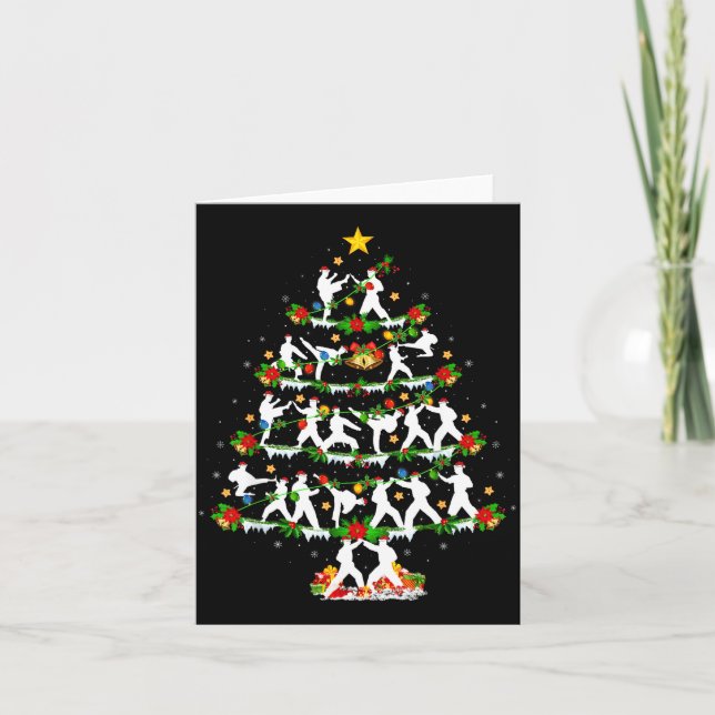 Tarjeta Taekwondo Lover Xmas Lighting Taekwondo Christmas  (Anverso)