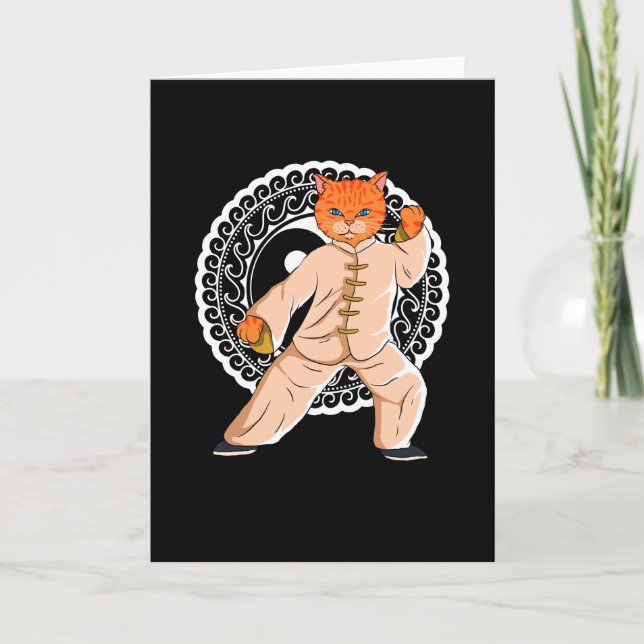 Tarjeta Tai Chi Ying Yang Tai Chi Cat (Anverso)