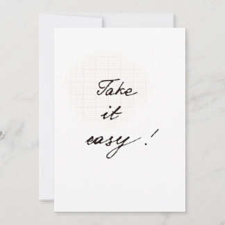 Tarjeta Take it easy minimal handwritten card