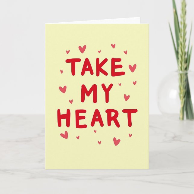 Tarjeta Take My Heart Bold Love Card (Anverso)