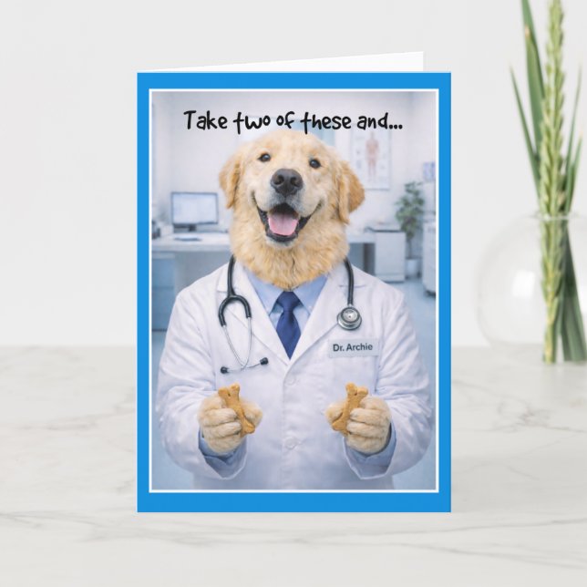 Tarjeta Take Two Dog Bones Get Well Card  DBA-1 (Anverso)
