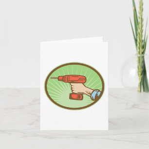 Tarjeta Taladro Eléctrico Inalámbrico Retro Manitas