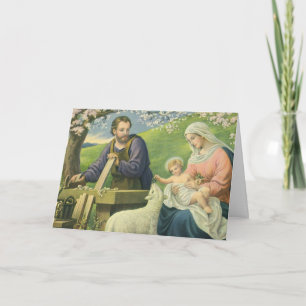Tarjeta Taller de José con María y el Niño Jesús