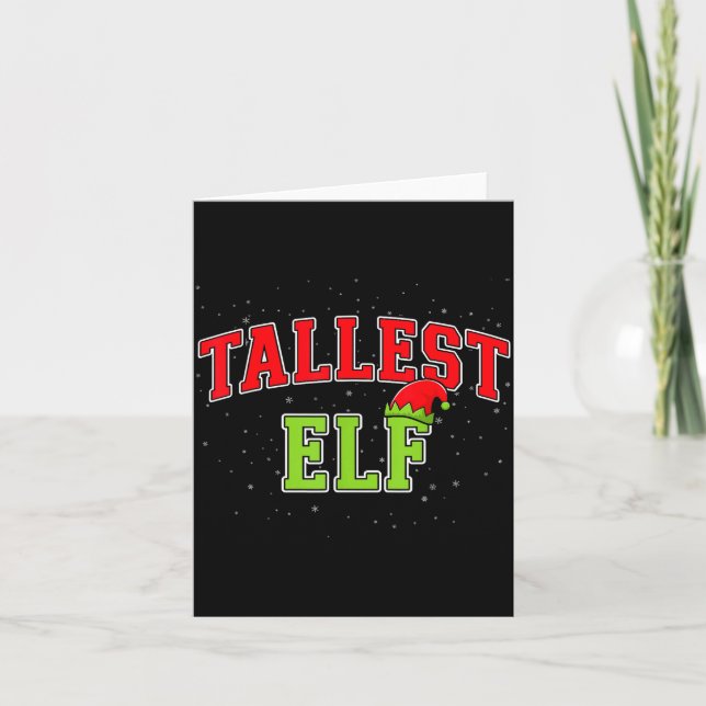 Tarjeta Tallest Elf Christmas Family Matching Group Xmas  (Anverso)