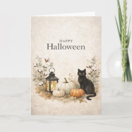 Tarjeta Tallos de algodón de eucalipto de Halloween minima