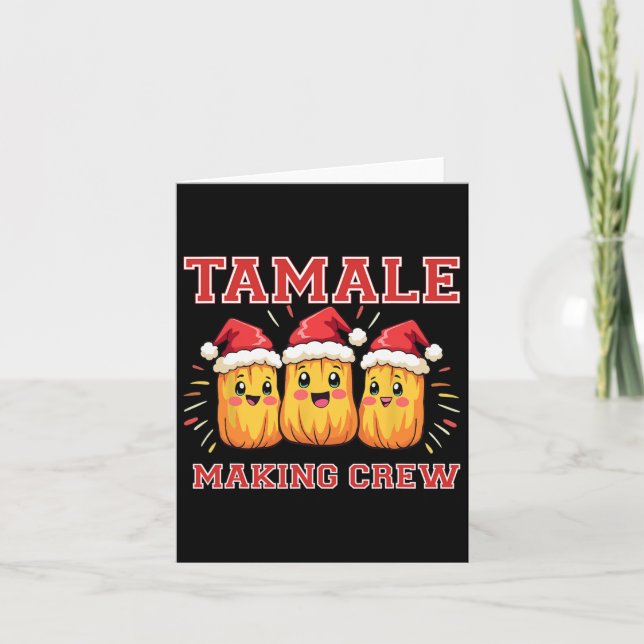 Tarjeta Tamale Making Crew Navidades Fiesta (Anverso)