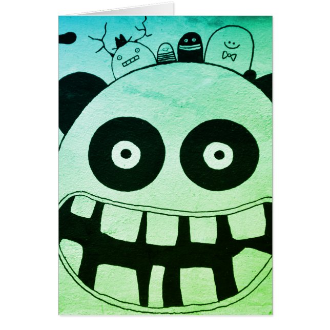 Tarjeta, tamaño: estándar (5" x 7") FELIZ MONSTRUO (Frente)