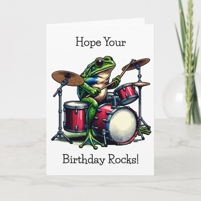 Tarjeta Tambores de guitarra de cumpleaños felices y perso (Anverso)