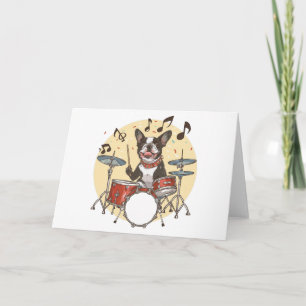 Tarjeta Tambores de teatro de perro de Boston Terrier